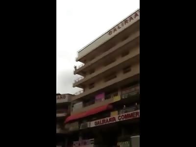 Jump for the Crowd, Man jumps to his Death from Top Floor of his hotel in front of Crowd (NEW)