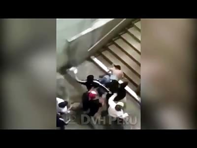 Two Men are Beaten Unconscious in a Stairwell then Trampled by Everyone