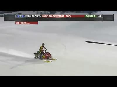 Snowmobile lands on rider's head. The only death in the history of the X Games.