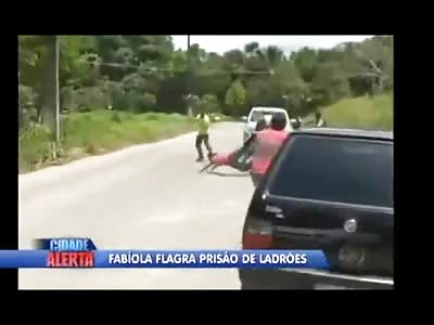 Police Officer Shoot Fleeing Suspects Like Bosses in Brazil....