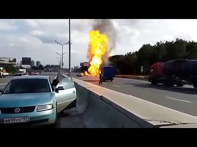 What Happens when a Truck Full of Propane Tanks gets in an Accident on the Highway? (Watch FULL Video for Firework Display)
