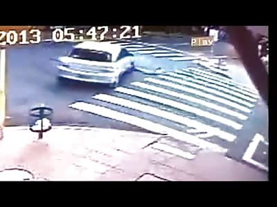 Out of Control Taxi Literally Hits Woman with the Most Brutal Impact I've Ever Seen 