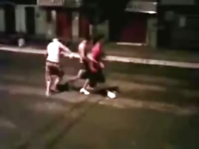Unconscious Man is Head Stomped and Smashed with a Brick in the Street 