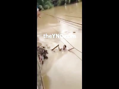 Young Girl Crazy Flood Waters Rescue Fail