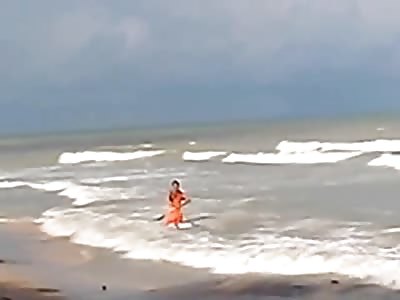 A Bad Day at the Beach..Children Witness Skeletonized Man Wash Ashore in the Waves (Upload Fixed)