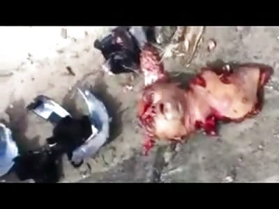 Well..Ive seen a Lot of Gore in My Day.....But this Biker completely Exploded (A Full Dead Skin Mask of Mans Face)