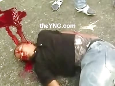 Man Shot in the Head Bleeds out in the Street