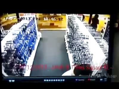 Brutal Impact from Suicide Landing Caught on Store Camera