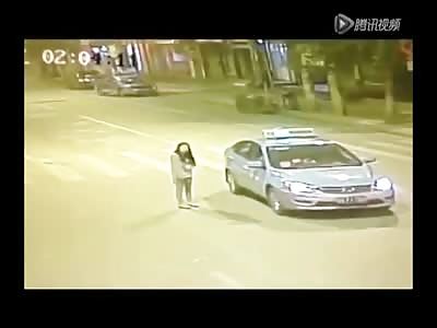 Complete Lunatic Attacks Taxi Driver AND his Taxi for Talking to his Woman