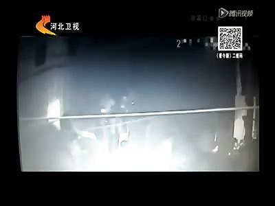 Crazy Chinese Driver plows into Group of Adults Crushing a Few
