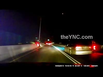 Fatigued Man on a Motorcycle hits a Guard Rail on a Highway Instantly Killing Himself and his Passenger 