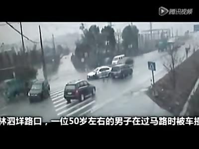 Absolutely Oblivious Man is Hit by one Car and Ran over by Another ... Dies Instantly 