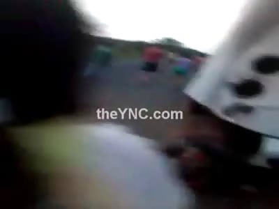 Motorcycle Rider and his Girlfriend Killed after Colliding with a Bus the Man ends up Inside the Bus