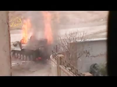 Terrorists Celebrating the Destruction of an Enemy Tank... Watch Close up