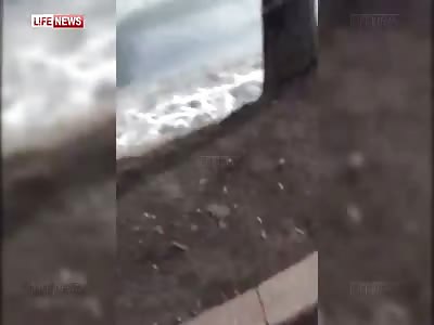 Russian Schoolkid Records as a Drunken Man falls into Ice to his Death but does Nothing to Help Him