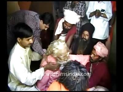 Holy Man in India is Buried in Meditating Sitting Position