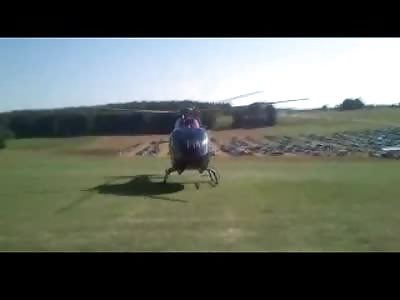 Shocking Helicopter Crash Kills one From Flying Parts..He was Killed Instantly 