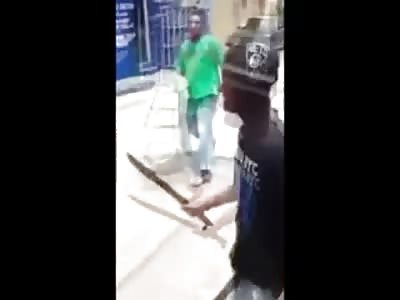 Man with Stick vs Man with Machete....Can You Guess Who Wins?