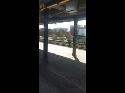 Sad Video of a Man Choosing to End his Life by Standing in Front of a Train 