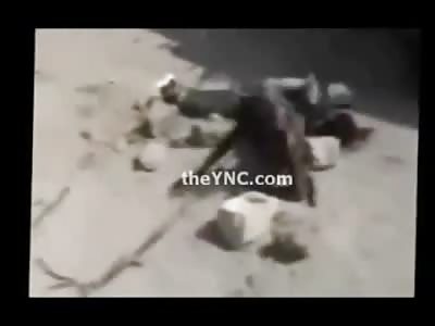2 Men Tripping Over Each Other as they are Beaten to Death out in Public (Watch Full Video) 