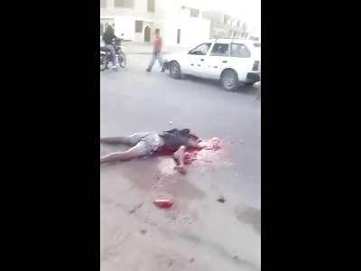 True Gore..Man Run over by Something Heavy is Nothing but Guts Now 