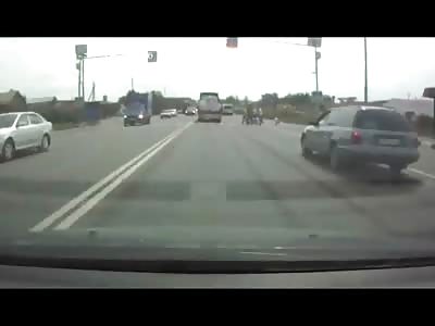 Speeding Truck vs 6 Pedestrians at a Crosswalk