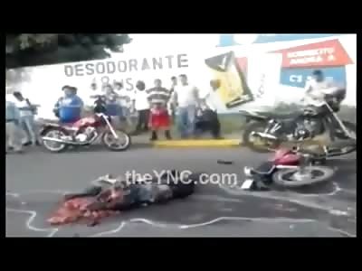 Motorcycle Rider Split into 4 Pieces 