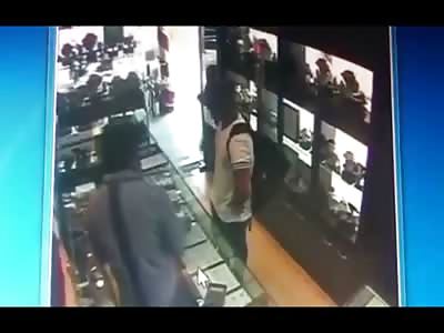 Shock CCTV Footage shows Thug Robber Execute Jewelry Store Owner Point Blank