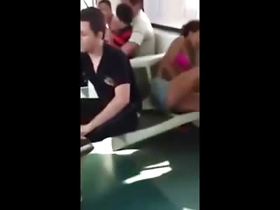 Woman in Bikini Top Goes through Wicked Convulsions on a Public Bus on Some Fucked up Bath Salts