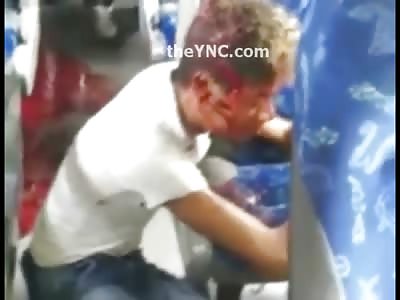 Boy Shot in the Head Still Alive Squirming on the Bus Floor