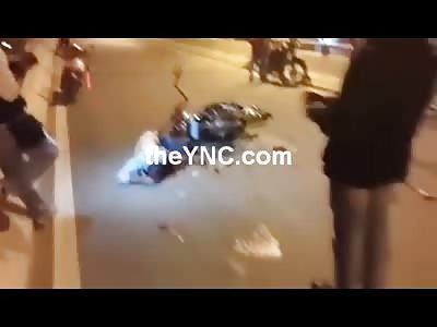  Helmetless Rider Lays Dead Next to his Brain that Was Ejected from his Skull 
