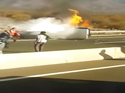 Man Rescued at the Very Last Second Before his Car Turns into a Fireball