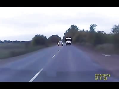 Dashcam Catches Ejected Man Flying into Air on the Side of the Road 
