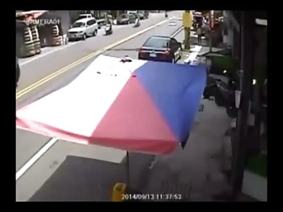 The Unluckiest Motorcyclist in the World on this Day...Hit by Opening Car Door then Brutally Run Over 