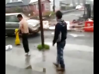Man is Almost Killed in Absolutely Brutal Beating in a Street Fight