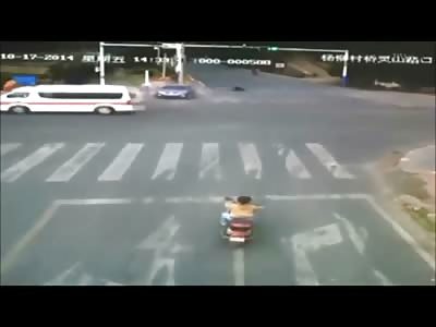 Two Pedestrian Enjoying a Stroll are Ran over When an Ambulance Collides With another Car (Watch Second Angle) 