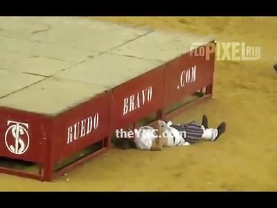 Bull Clown is Dropped off of a Stage onto his Head in Gruesome Incident caught on camera..No info if the Man Lived or Not 