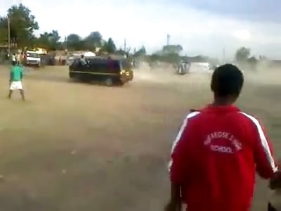 Moronic Africans get Crushed when Drifting in Vans Goes Horribly Wrong