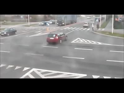 What Happens when a Pedestrian is in a Hurry and a Bus Runs a Red Light? This 