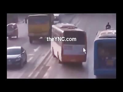 Boss Bitch Doesn't Give one Shit about Traffic Walks in Front of a Bus....Then
