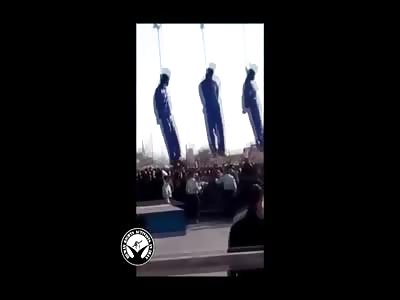 New Execution from Tehran, Iran..3 Men Suffer Slowly Hanging from a Crane 