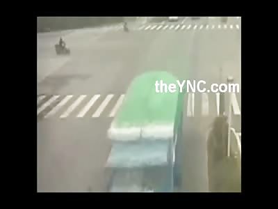 Rider is Crushed to Death by a Huge Truck