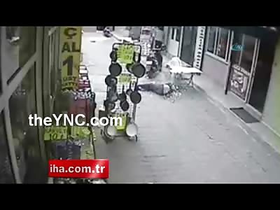 Incredible Video Shows Woman Fall From Building While Being Electrocuted
