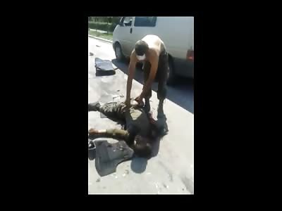 Video From Ukraine Shows Man Trying To Drag Dead Bodies 