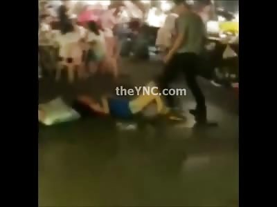 Merry Christmas...Coward Beats his Girl in a Public Place and No One Helps..