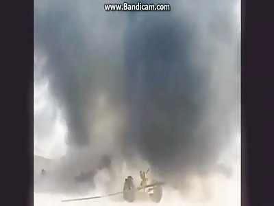 Russians bombing ISIS cannon