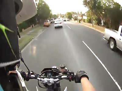 Biker Gets Surprise From behind!!!