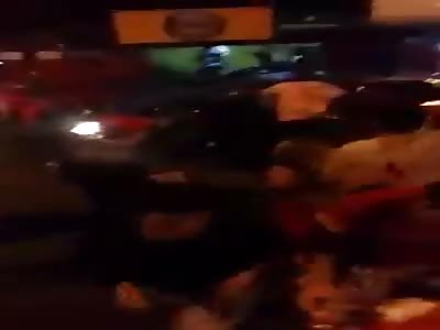 driver drunk hits customers  =  result is lynched