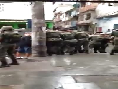 Police invaded the slum in Brazil