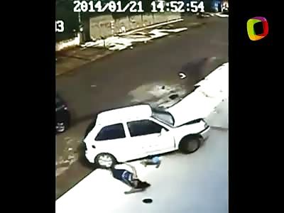 Car runs over child and his Mother, the Boy survives by a Miracle